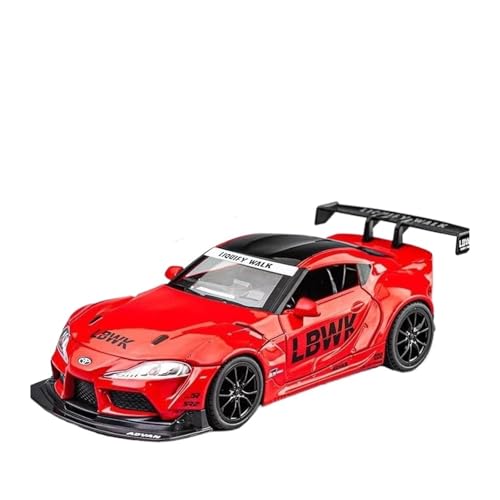 1/22 Für Toyota Supra Alloy Racing Model Sound & Light Car Toy Verschenken Sie Geschenke Jungen Teenager Und Erwachsene Enthusiasten Druckgussmodelle Motorfahrzeuge(Rot) von DUEVEL