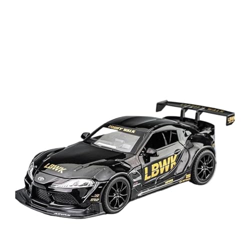 1/22 Für Toyota Supra Alloy Racing Model Sound & Light Car Toy Verschenken Sie Geschenke Jungen Teenager Und Erwachsene Enthusiasten Druckgussmodelle Motorfahrzeuge(Schwarz) von DUEVEL