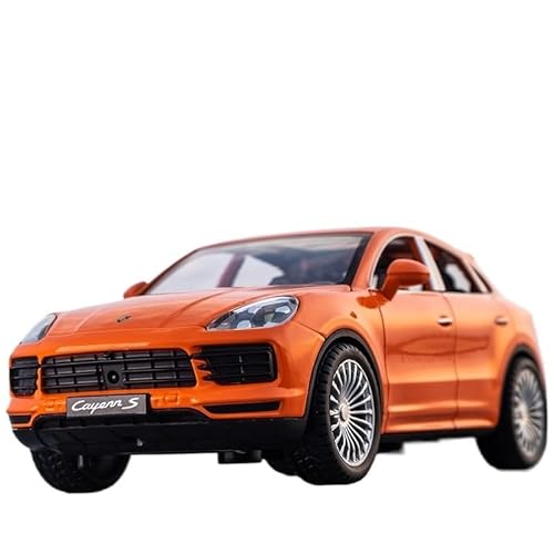 1/24 Für Cayenne Coupé-Legierungsautomodell Aus Druckgussmetall, Modellschmuck Bastler-Sammlungsdisplay Druckgussmodelle Motorfahrzeuge(Orange) von DUEVEL