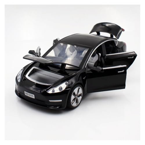 1/32 Für Druckguss Tesla Model3 X Alloy Modellauto Spielzeug Sound und Licht Version Sammlung Display Druckgussmodelle Motorfahrzeuge(Schwarz) von DUEVEL