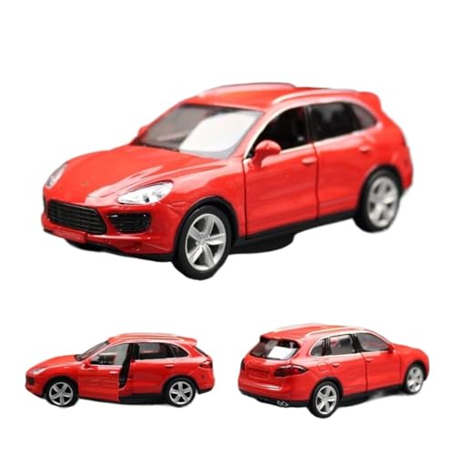 1/36 für Porsche Cayenne SUV Spielzeugauto ModellDiecast Sport Miniatur Pull Back Collection Ornamente Druckgussmodelle Motorfahrzeuge(Rot) von DUEVEL