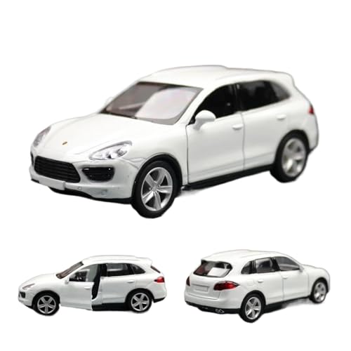 1/36 für Porsche Cayenne SUV Spielzeugauto ModellDiecast Sport Miniatur Pull Back Collection Ornamente Druckgussmodelle Motorfahrzeuge(White) von DUEVEL