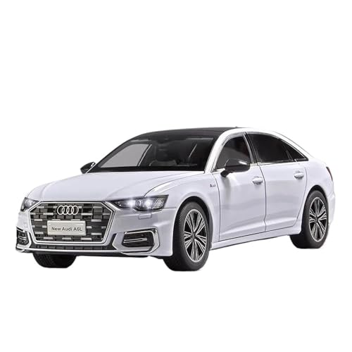 1 18 Für Audi A6L Legierung Auto Modell Druckguss & Spielzeug Metall Fahrzeug Auto Modell Sound Und Licht Simulation Druckgussmodelle Motorfahrzeuge(White) von DUEVEL