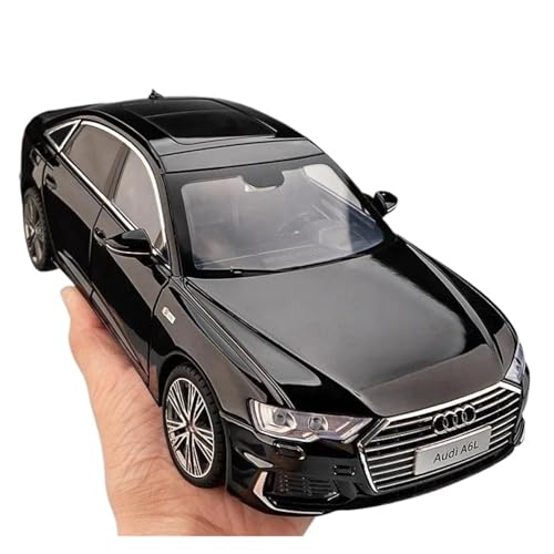 1 18 Für Audi A6L Spielzeugauto Diecast Legierung Metall Modell Miniatur Zurückziehen Sound Licht Türen Zu Öffnende Sammlung Druckgussmodelle Motorfahrzeuge(Schwarz) von DUEVEL