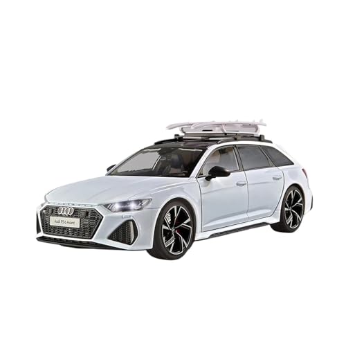 1 18 Für Audi RS6 Avant Station Wagon Legierung Auto Druck Druck Metall Sport Fahrzeuge Modell Sound Licht Simulation Spielzeug Druckgussmodelle Motorfahrzeuge(White) von DUEVEL