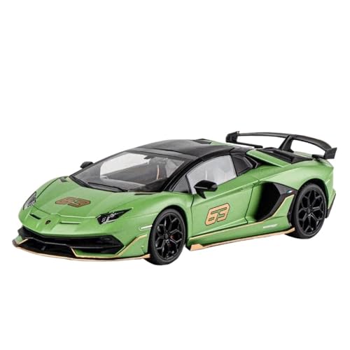 1 18 Für Aventadors SVJ 63 Sound Pull Back Öffnende Tür Legierung Rennwagen Modell Spielzeug Sport Fahrzeuge Druckgussmodelle Motorfahrzeuge(Grün) von DUEVEL