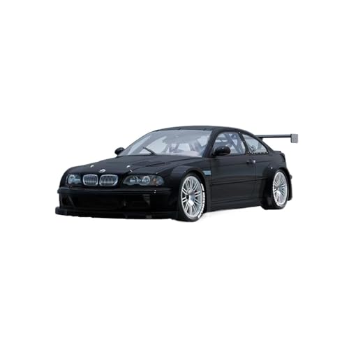 1 18 Für BMW M3 GTR E46 Legierung Volloffenes Automodell Dekoration Sportwagenmodell Statische Dekoration Geschenk Dekorationen Druckgussmodelle Motorfahrzeuge(Schwarz) von DUEVEL