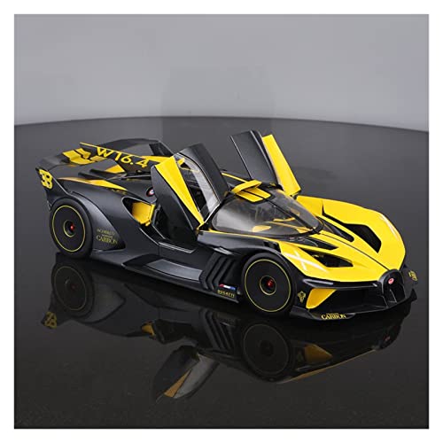 1 18 Für Bugatti Bolide Simulation Metall Maßstab Rennwagen Modell Statisches Fahrzeug Sammlerstück Ornament Druckgussmodelle Motorfahrzeuge(Yellow) von DUEVEL