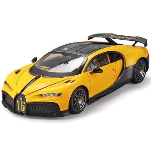1 18 Für Bugatti Chiron PUR Sport Legierung Sound Und Licht Druckguss Metall Racing Super Auto Modell Spielzeug Sammlung Ornamente Druckgussmodelle Motorfahrzeuge(Yellow) von DUEVEL
