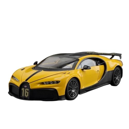 1 18 Für Bugatti Chiron PUR Sport Legierung Sport Diecasts Metall Racing Super Car Modell Sound Und Licht Spielzeug Druckgussmodelle Motorfahrzeuge(Yellow) von DUEVEL