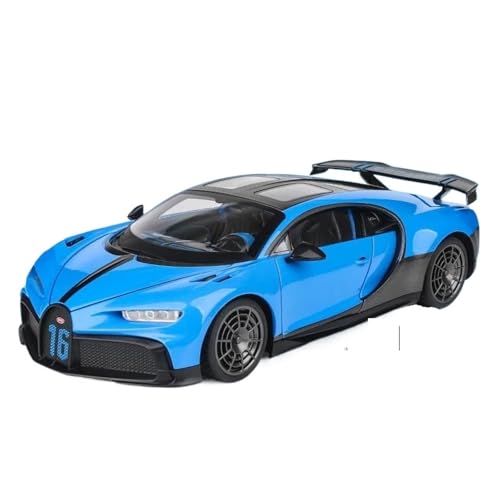 1 18 Für Bugatti Chiron Pur Race Spielzeugfahrzeug Sound Und Licht Sammlerstücke Geburtstagsgeschenk Druckgussmodelle Motorfahrzeuge(Blau) von DUEVEL