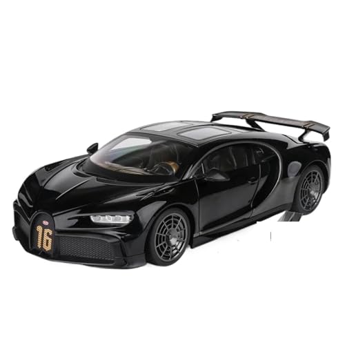 1 18 Für Bugatti Chiron Pur Race Spielzeugfahrzeug Sound Und Licht Sammlerstücke Geburtstagsgeschenk Druckgussmodelle Motorfahrzeuge(Schwarz) von DUEVEL