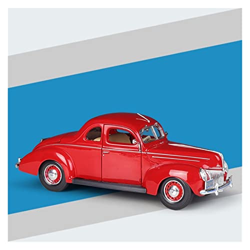 1 18 Für Ford Deluxe 1939 Legierung Oldtimer-Modell Druckguss Simulation Spielzeugfahrzeug Sammlerstück Souvenir Geschenk Druckgussmodelle Motorfahrzeuge(Rot) von DUEVEL