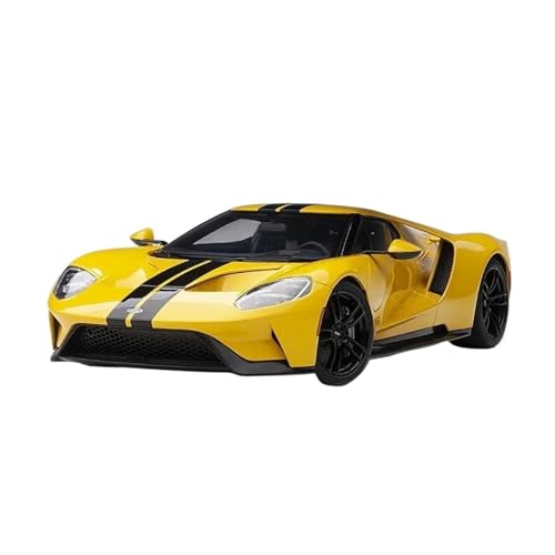 1 18 Für Ford GT ABS-Material Vollständiges Offenes Automodell Statische Anzeige Geschenksammlung Sportwagenmodell-Ornamente Druckgussmodelle Motorfahrzeuge(Yellow) von DUEVEL
