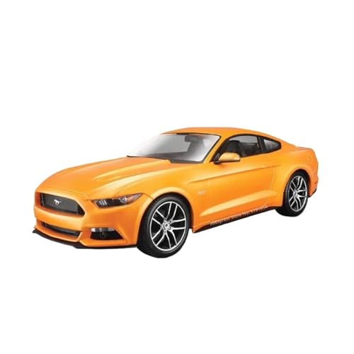 1 18 Für Ford Mustang GT 2015 Auto Legierung Auto Modell Auto Dekoration Sammlung Geschenk Spielzeug Druckguss Modell Druckgussmodelle Motorfahrzeuge(Orange) von DUEVEL