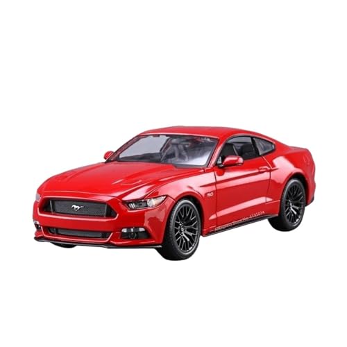 1 18 Für Ford Mustang GT 2015 Auto Legierung Auto Modell Auto Dekoration Sammlung Geschenk Spielzeug Druckguss Modell Druckgussmodelle Motorfahrzeuge(Rot) von DUEVEL