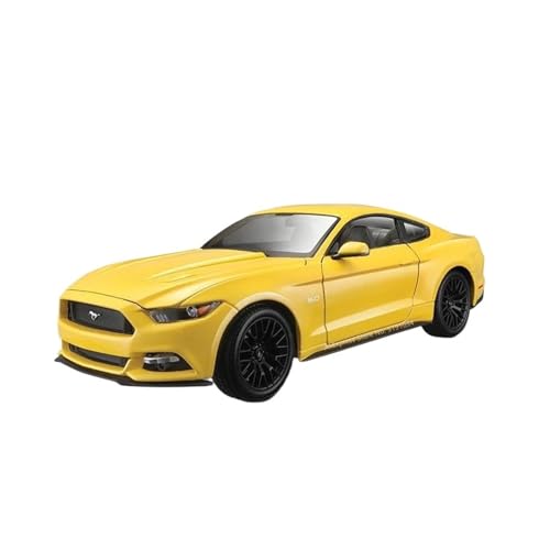 1 18 Für Ford Mustang GT 2015 Auto Legierung Auto Modell Auto Dekoration Sammlung Geschenk Spielzeug Druckguss Modell Druckgussmodelle Motorfahrzeuge(Yellow) von DUEVEL
