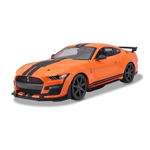 1 18 Für Ford Mustang Shelby Gt500 2020 Sportwagen Legierung Druckguss-Modellsammlung Automodelldekoration Druckgussmodelle Motorfahrzeuge(Orange) von DUEVEL