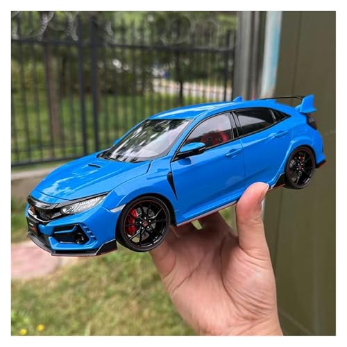 1 18 Für Honda Civic Type R FK8 2021 Automodell Legierung Sammlungsmodell Druckguss-Autoliebhaber Sammlerornamente Druckgussmodelle Motorfahrzeuge(Blau) von DUEVEL