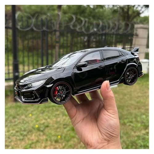 1 18 Für Honda Civic Type R FK8 2021 Automodell Legierung Sammlungsmodell Druckguss-Autoliebhaber Sammlerornamente Druckgussmodelle Motorfahrzeuge(Schwarz) von DUEVEL