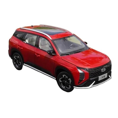 1 18 Für Hyundai Mufasa IX35 SUV Spielzeug Autos Modell Klassische Erwachsene Sammlerstück Souvenir Geschenk Statische Anzeige Druckgussmodelle Motorfahrzeuge(Rot) von DUEVEL