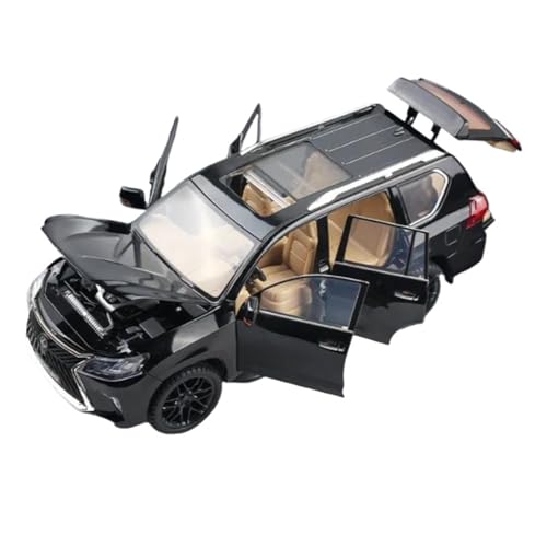 1 18 Für Lexus LX570 SUV Legierung Auto Modell Diecast Metall Spielzeug Fahrzeuge Auto Modell Sound Und Licht Spielzeug Geschenk Druckgussmodelle Motorfahrzeuge(Schwarz) von DUEVEL