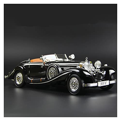 1 18 Für Mercedes-Benz 500K Legierung Cabrio Modell Diecast Simulation Spielzeugfahrzeug Sammelgeschenk Druckgussmodelle Motorfahrzeuge(Schwarz) von DUEVEL
