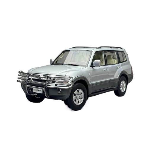 1 18 Für Mitsubishi Pajero V73 SUV Automodell Legierung Automodell Druckguss Fahrzeug Modellauto Sammlung Ornamente Druckgussmodelle Motorfahrzeuge(Silber) von DUEVEL