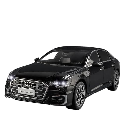 1 18 Für NEUEN Audi A6 L Legierung Auto Diecast Modell Simulation Sound Licht Zurückziehen Spielzeug Sammeln Display Druckgussmodelle Motorfahrzeuge(Schwarz) von DUEVEL