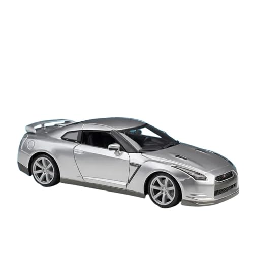 1 18 Für Nissan GTR R35 2009 Sportwagen Diecast Auto Metalllegierung Modellauto Spielzeug Geschenksammlung Druckgussmodelle Motorfahrzeuge(Silber) von DUEVEL
