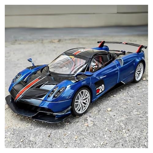 1 18 Für Pagani Legierung Auto Modell Simulation Sound Und Licht Zurückziehen Spielzeug Auto Jungen Urlaub Geschenk Ornament Druckgussmodelle Motorfahrzeuge(Blau) von DUEVEL
