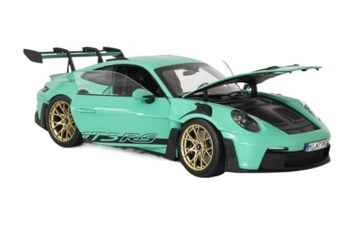 1 18 Für Porsche 911 992 GT3 RS NOREV 2022 Legierung Presswelle, Miniaturmodell Sammlerspielzeug Für Erwachsene Druckgussmodelle Motorfahrzeuge(Grün) von DUEVEL