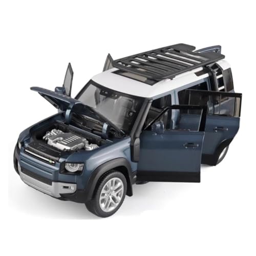 1 18 Für Range Land Rover Defender SUV Legierung Auto Modell Druckguss Metall Geländewagen Sound Und Licht Auto Modell Druckgussmodelle Motorfahrzeuge(Blau) von DUEVEL