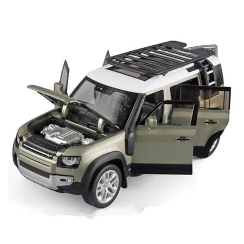 1 18 Für Range Land Rover Defender SUV Legierung Auto Modell Druckguss Metall Geländewagen Sound Und Licht Auto Modell Druckgussmodelle Motorfahrzeuge(Grün) von DUEVEL