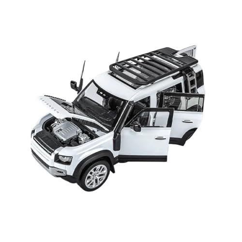 1 18 Für Range Rover Defender SUV Legierungs-Geländewagen Druckguss-Simulation Metallauto Sound Und Licht Druckgussmodelle Motorfahrzeuge(White) von DUEVEL