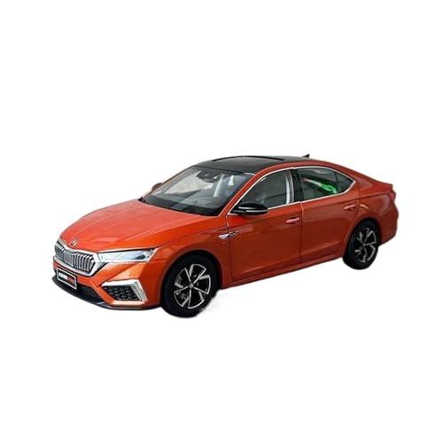 1 18 Für Skoda Octavia PRO 2021 Modell Automodell Statische Verzierung Diecast Metal Fahrzeugmodell Hobby-Sammlerstücke Druckgussmodelle Motorfahrzeuge(Orange) von DUEVEL