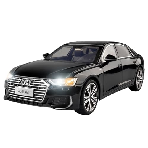 1 18 Für Special Edition Die-Cast Audi A6L Model Alloy Car Model Toy Enthusiasts Collection Display Druckgussmodelle Motorfahrzeuge(Schwarz) von DUEVEL