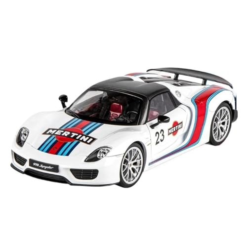 1 18 Für Spyder Martini 918 Alloy Sports Model Diecasts Metal Racing Car Model Simulation Sound and Light Druckgussmodelle Motorfahrzeuge(White) von DUEVEL