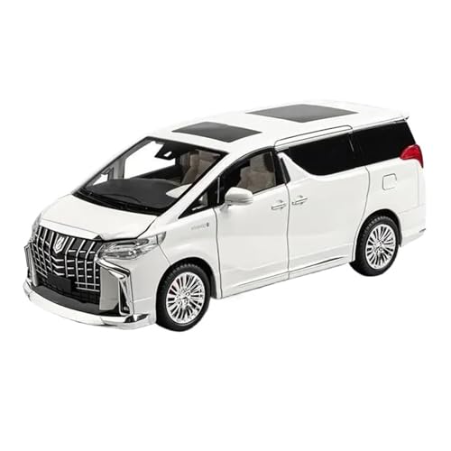 1 18 Für Toyota Alphard MPV Legierung Auto Modell Druckguss Metall Auto Modell Sound Und Licht Geschenk Druckgussmodelle Motorfahrzeuge(White) von DUEVEL