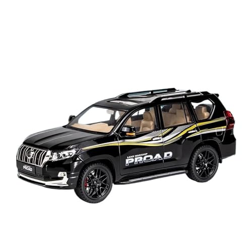 1 18 Für Toyota Land Cruiser Prado SUV Legierung Auto Modell Diecast Spielzeug Fahrzeug Simulation Autos Spielzeug Weihnachten Geschenk Druckgussmodelle Motorfahrzeuge(Schwarz) von DUEVEL
