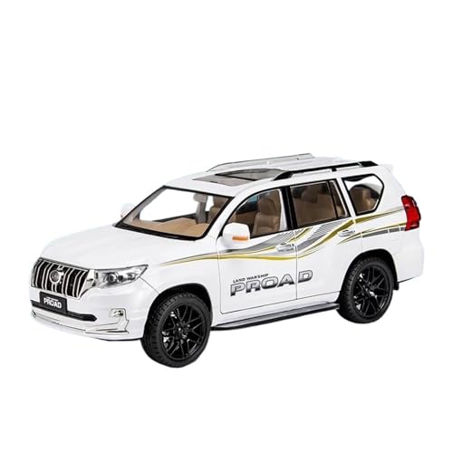1 18 Für Toyota Land Cruiser Prado SUV Legierung Auto Modell Diecast Spielzeug Fahrzeug Simulation Autos Spielzeug Weihnachten Geschenk Druckgussmodelle Motorfahrzeuge(White) von DUEVEL