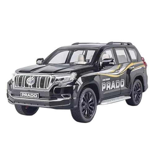 1 18 Für Toyota Prado Land Cruiser SUV Legierung Auto Druckguss Metall Spielzeug Geländewagen Modell Sound Und Licht Druckgussmodelle Motorfahrzeuge(Schwarz) von DUEVEL