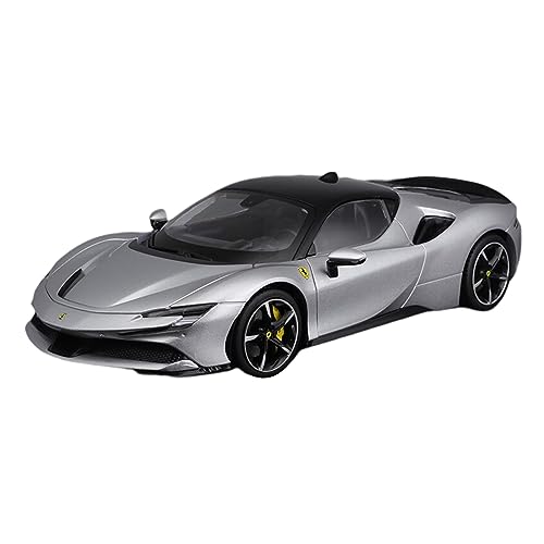 DUEVEL 1 18 Passend Für Ferrari SF90 Hardcover Silber Top Legierung Modellauto Sammlung Souvenir Display Ornamente Druckgussmodelle Motorfahrzeuge von DUEVEL