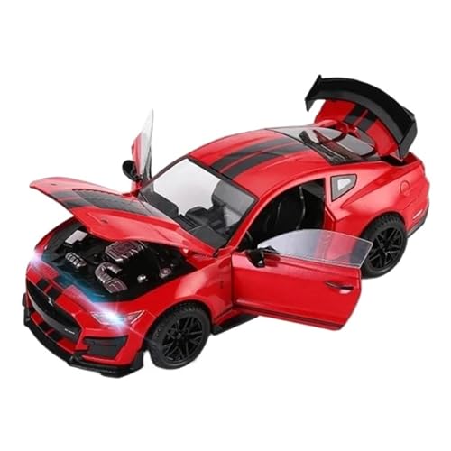 1 18 für Ford GT500 Sportwagen, Modelldruckguss, Metall-Rennwagen, Sound und Licht, Sammlung, Spielzeug, Sammlerornamente Druckgussmodelle Motorfahrzeuge(Yellow) von DUEVEL