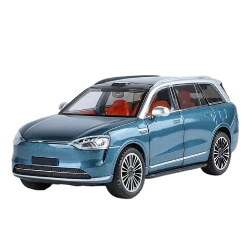 1 24 Für AITO M9 SUV Legierung Automodell Druckguss Metallfahrzeuge Automodell Simulation Sound Und Licht Spielzeug Druckgussmodelle Motorfahrzeuge(Blau) von DUEVEL