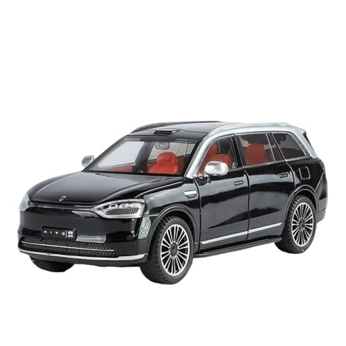 1 24 Für AITO M9 SUV Legierung Automodell Sound Und Licht Autoenthusiasten Sammlerstücke Geburtstagsgeschenk Dekorationen Druckgussmodelle Motorfahrzeuge(Schwarz) von DUEVEL