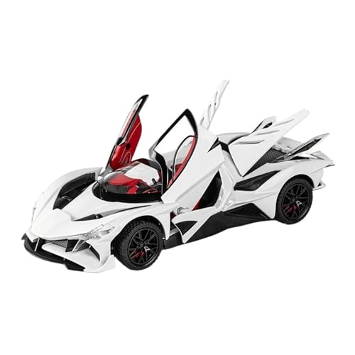 1 24 Für Apollo EVO Alloy Diecast Modellauto Supersportwagen Spielzeug Simulation Dekoration Fahrzeuge Spielzeug Miniatur-Automodelle Druckgussmodelle Motorfahrzeuge(White) von DUEVEL