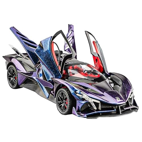 1 24 Für Apollo Helios Automodell Spielzeugauto Legierung Simulation Sammlung Sportwagen Serie Ornamente Dekoration Druckgussmodelle Motorfahrzeuge(Purple) von DUEVEL