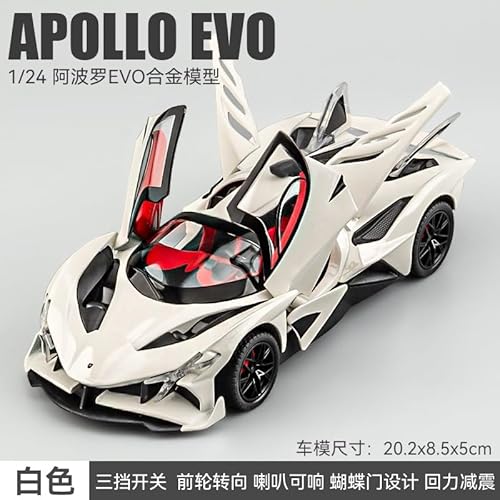 1 24 Für Apollo Helios Automodell Spielzeugauto Legierung Simulation Sammlung Sportwagen Serie Ornamente Dekoration Druckgussmodelle Motorfahrzeuge(White) von DUEVEL