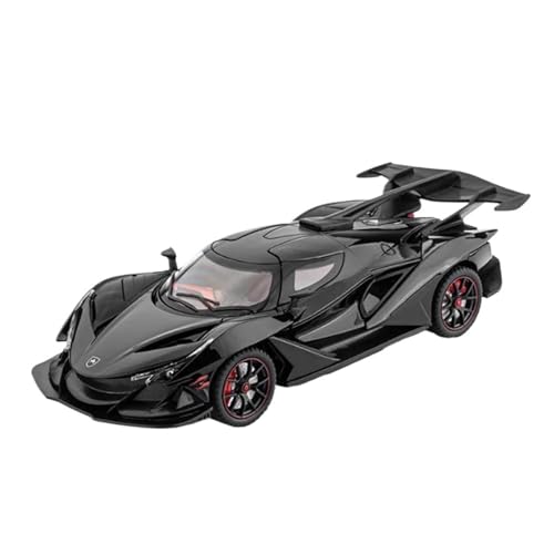1 24 Für Apollo IE Legierung Rennwagen SpielzeugHypercar Modell Mit Sound Licht Pull Back Fahrzeuge Geschenke Druckgussmodelle Motorfahrzeuge(Black 2) von DUEVEL